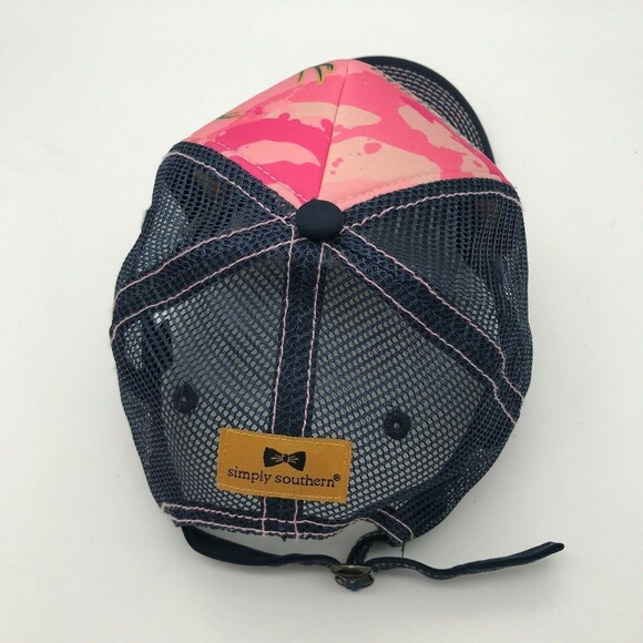 Simply Southern "Trophy Wife" Hat Pink Camo Womens Baseball Cap Mesh Buckle Back - Picture 4 of 7